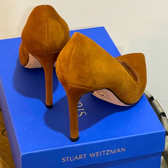 Stuart Weitzman signature Anny Style Size 7B 95mm Coffee Brown Suede Pump - Picture 5 of 10